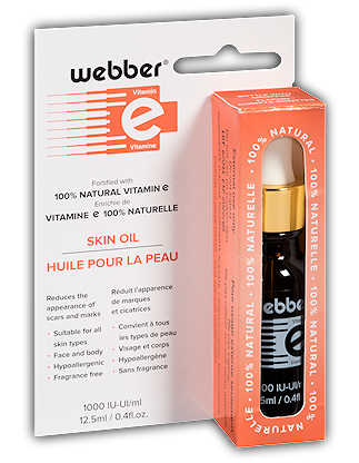 WEBBER huile pour la peau enrichie de vitamine E 100% naturelle